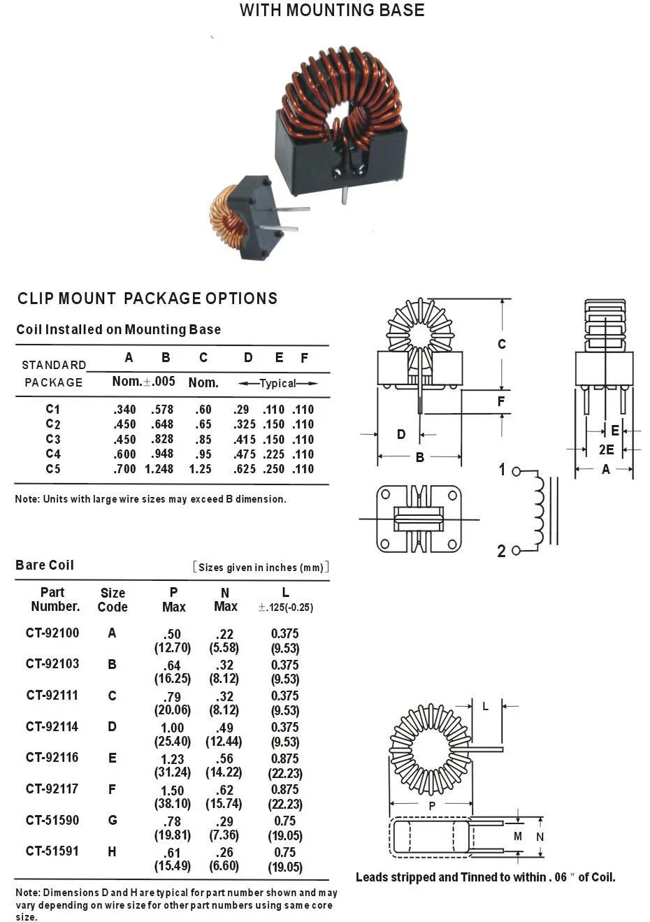 Common Mode Choke Inductor Coil for LED Driver